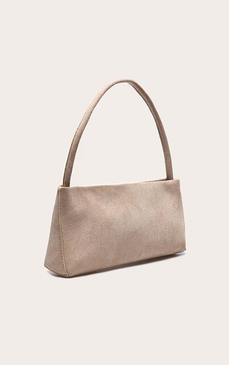 Cream Faux Suede Slim Shoulder Bag Product Image