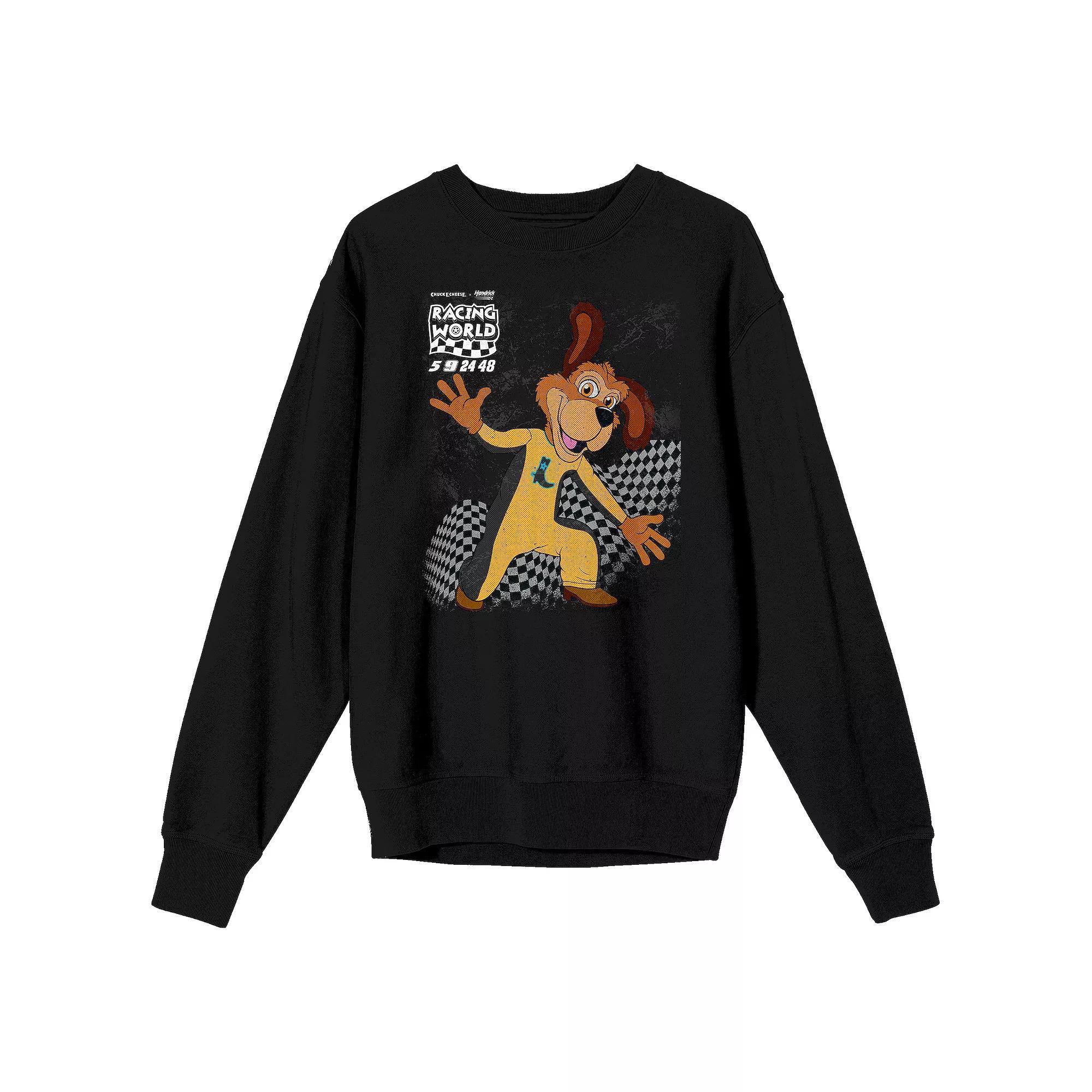 Men's Chuck E. Cheese Racing Long Sleeve Graphic Tee, Size: Medium, Black Product Image