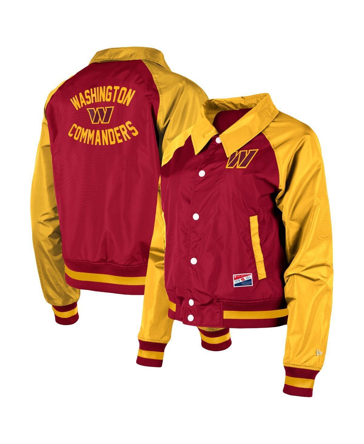 Women's New Era Burgundy Washington Commanders Coaches Raglan Full-Snap Jacket, Size: Medium, Wft Med Re Product Image