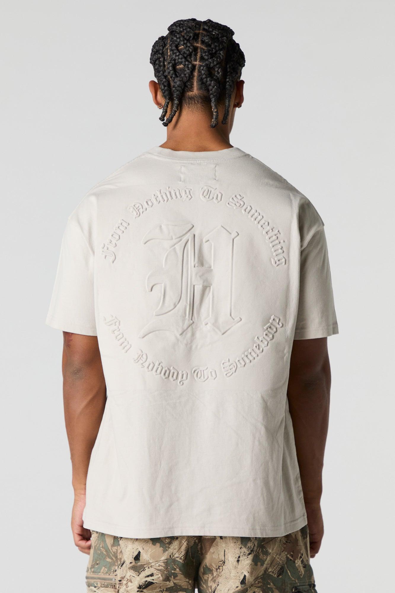 From Nobody To Somebody Embossed T-Shirt Male Product Image