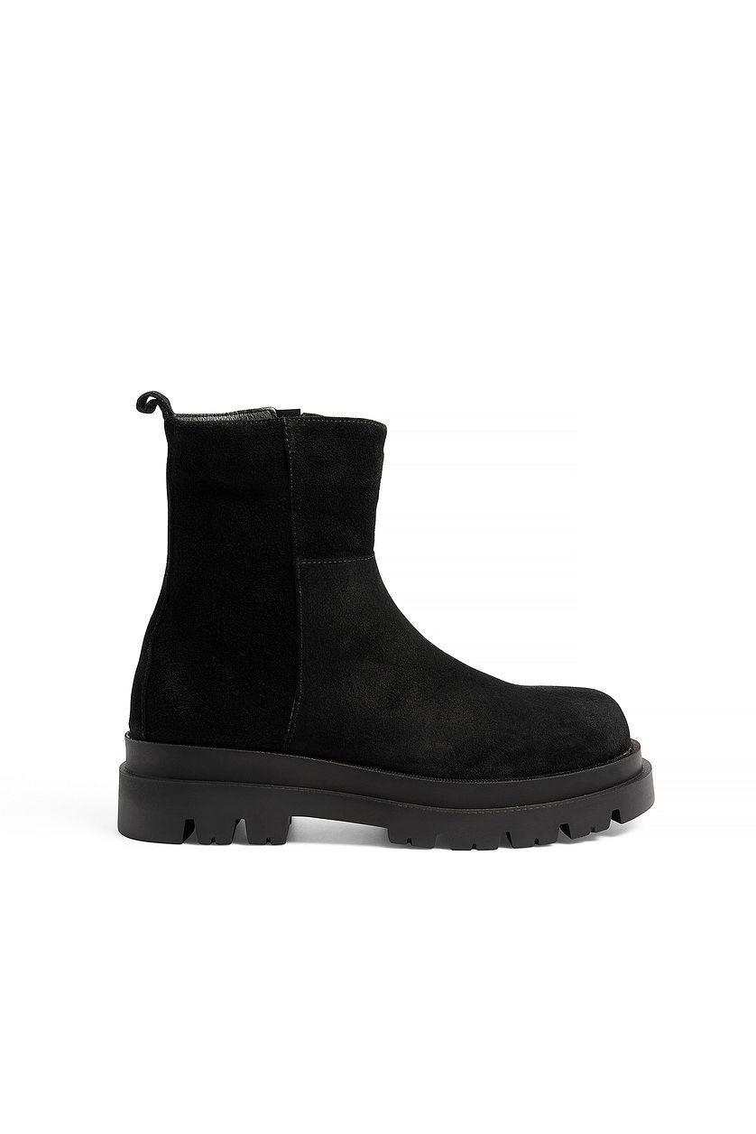 Ankle Suede Teddy Lined Boots Product Image