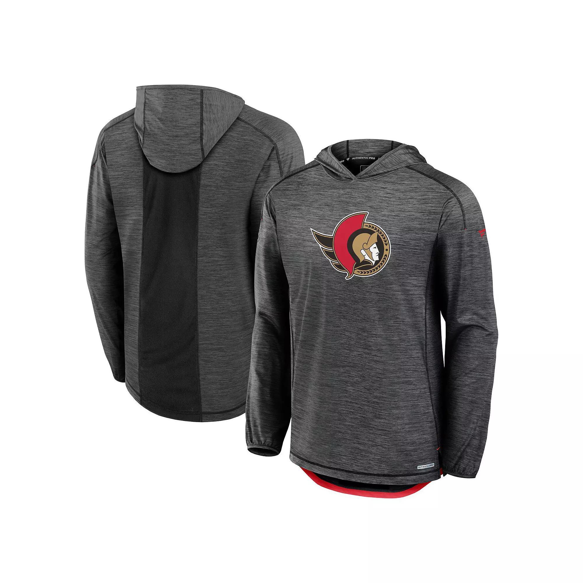 Men's Fanatics  Black Ottawa Senators Authentic Pro Rink Lightweight Pullover Hoodie, Size: 3XL, Sen Black Product Image
