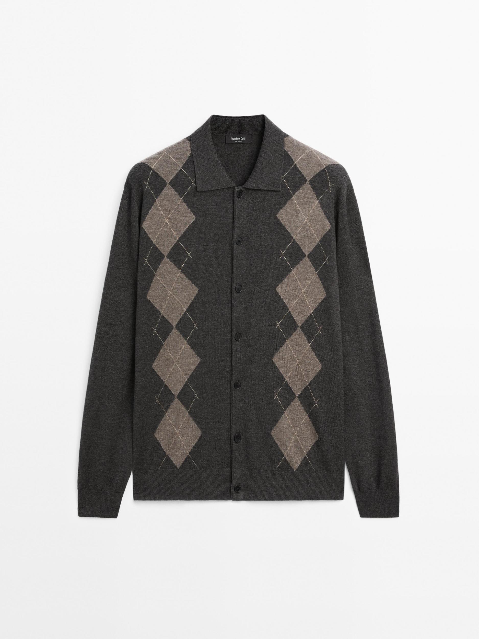 Wool blend knit cardigan Product Image