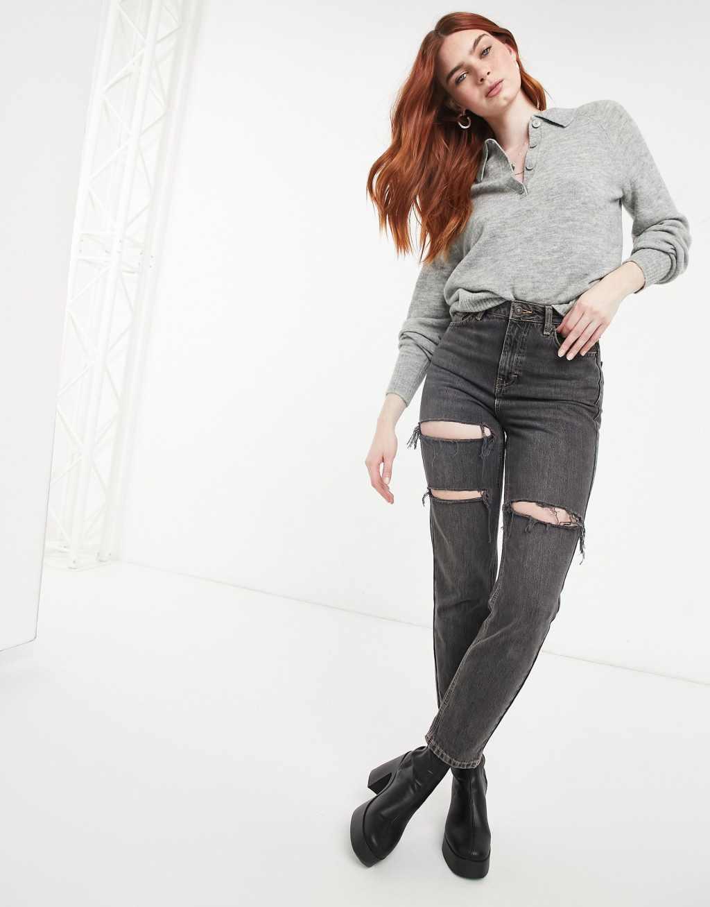 Only knitted polo sweater Product Image