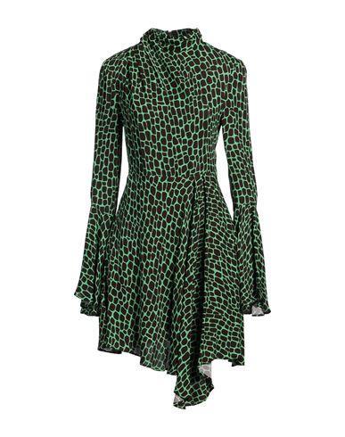 MSGM Printed Viscose Mini Dress In Green,multi Product Image