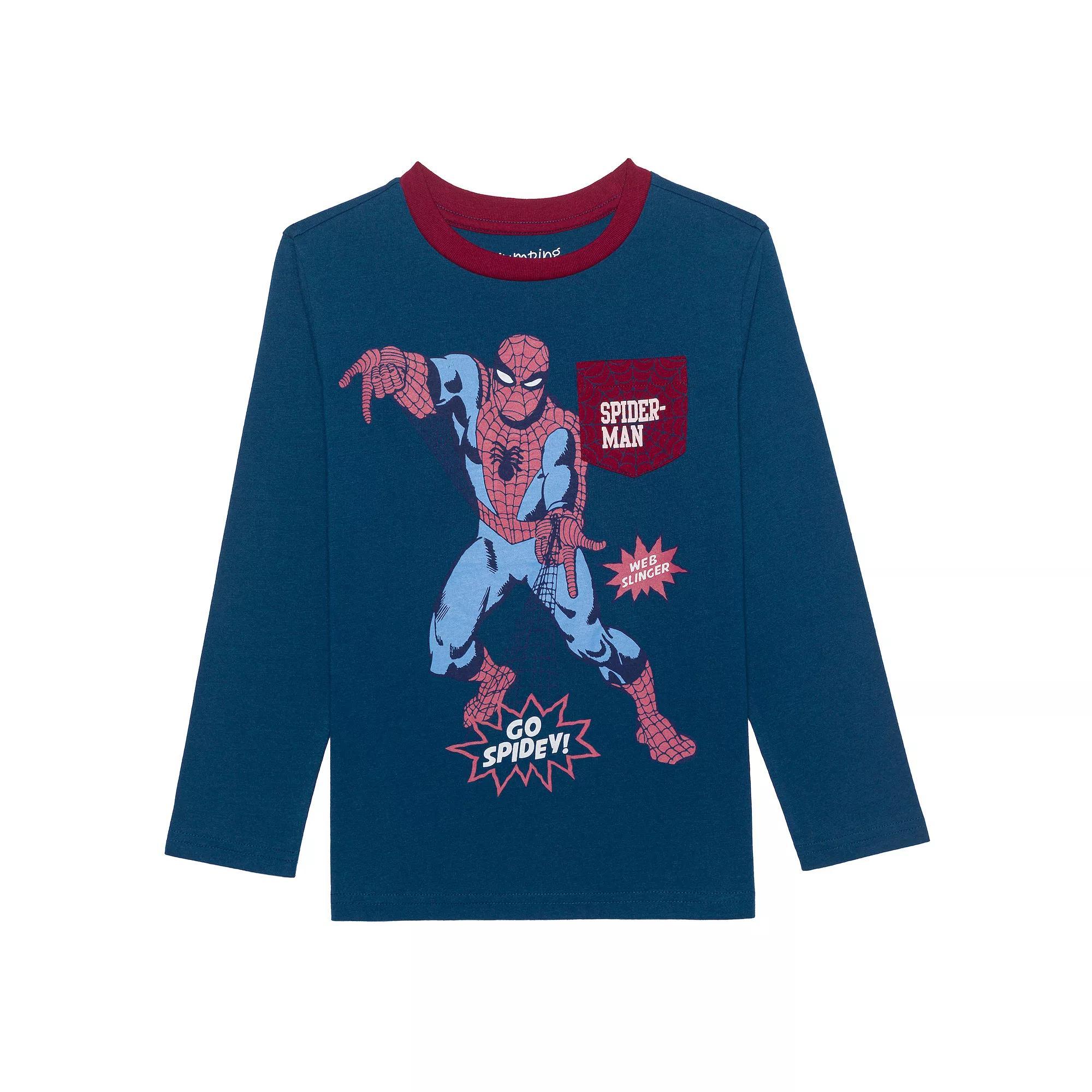 Boys 4-12 Jumping Beans® Spider-Man Long Sleeve Graphic Fashion Tee, Boy's, Size: 8, Blue Jean Product Image