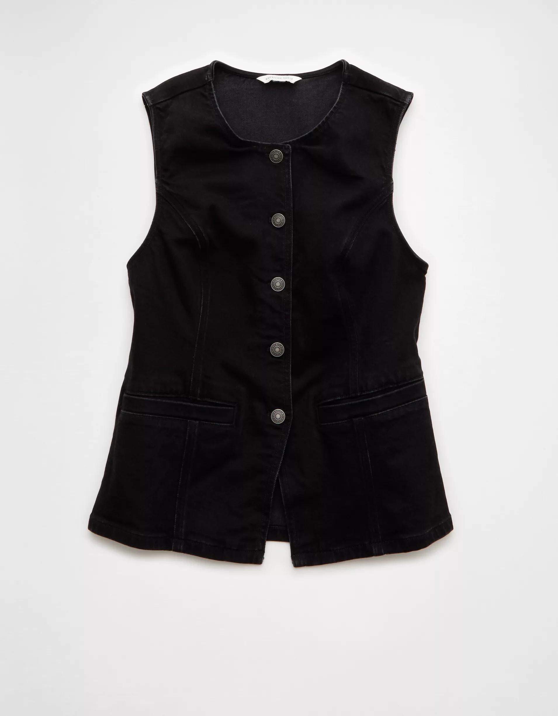 AE Crew Neck Button-Up Vest Product Image