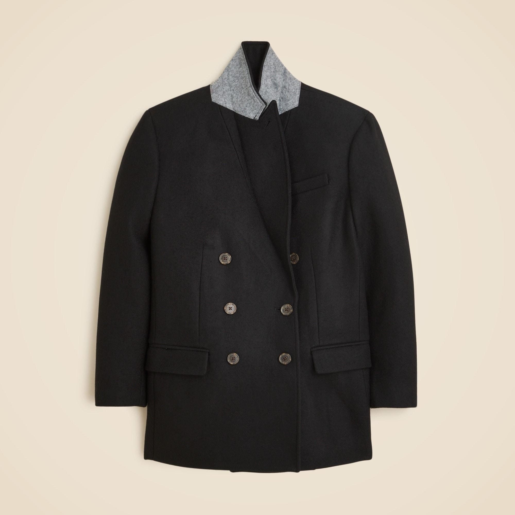 Tailored peacoat in Italian wool-blend melton Product Image