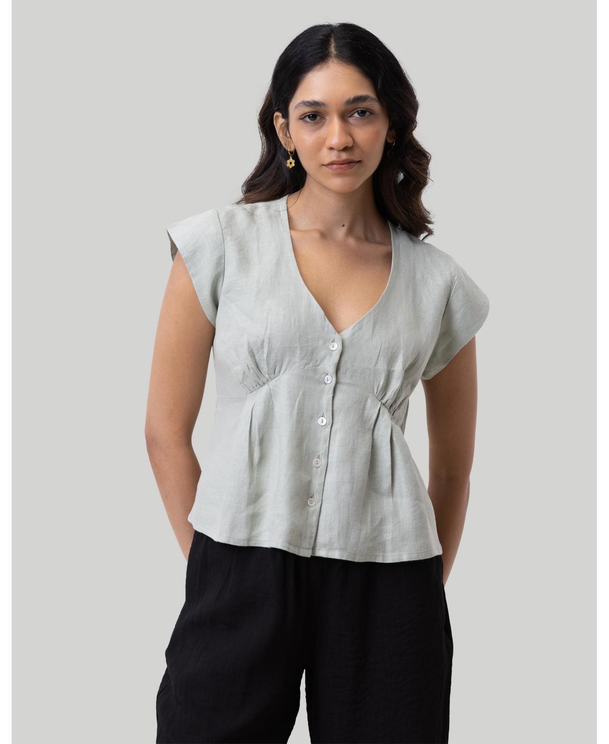 Womens Deep V-neck short top Product Image