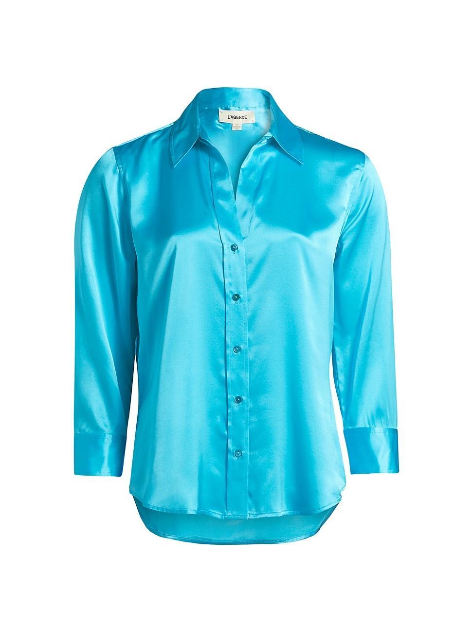 Womens Dani Three-Quarter Sleeve Silk Shirt Product Image