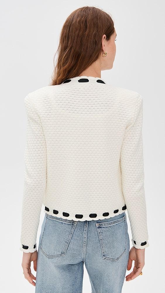 L'AGENCE Astor Contrast Trim Cardigan | Shopbop Product Image