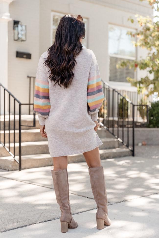 Show You Off Taupe Turtleneck Sweater Dress FINAL SALE Product Image