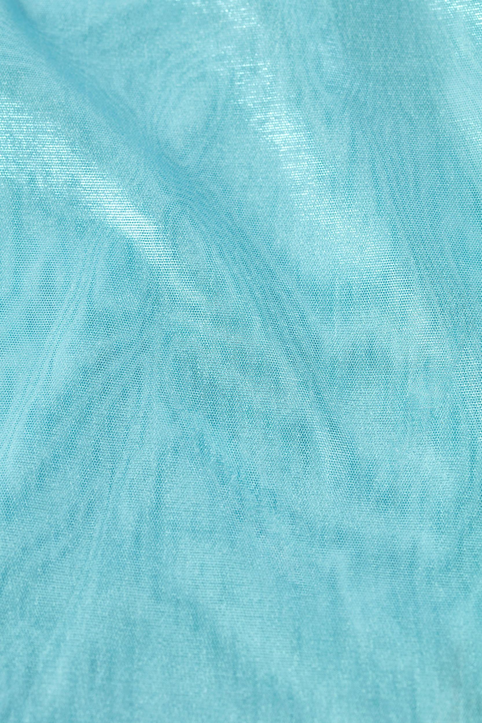 Metallic Cut-Out Low-Rise Mini Skirt in Ice Blue Product Image