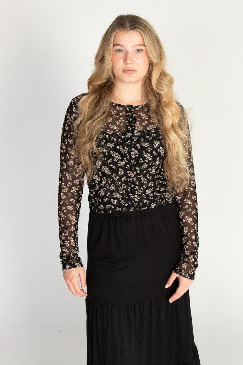 2 Piece Floral Mesh Top Set Product Image