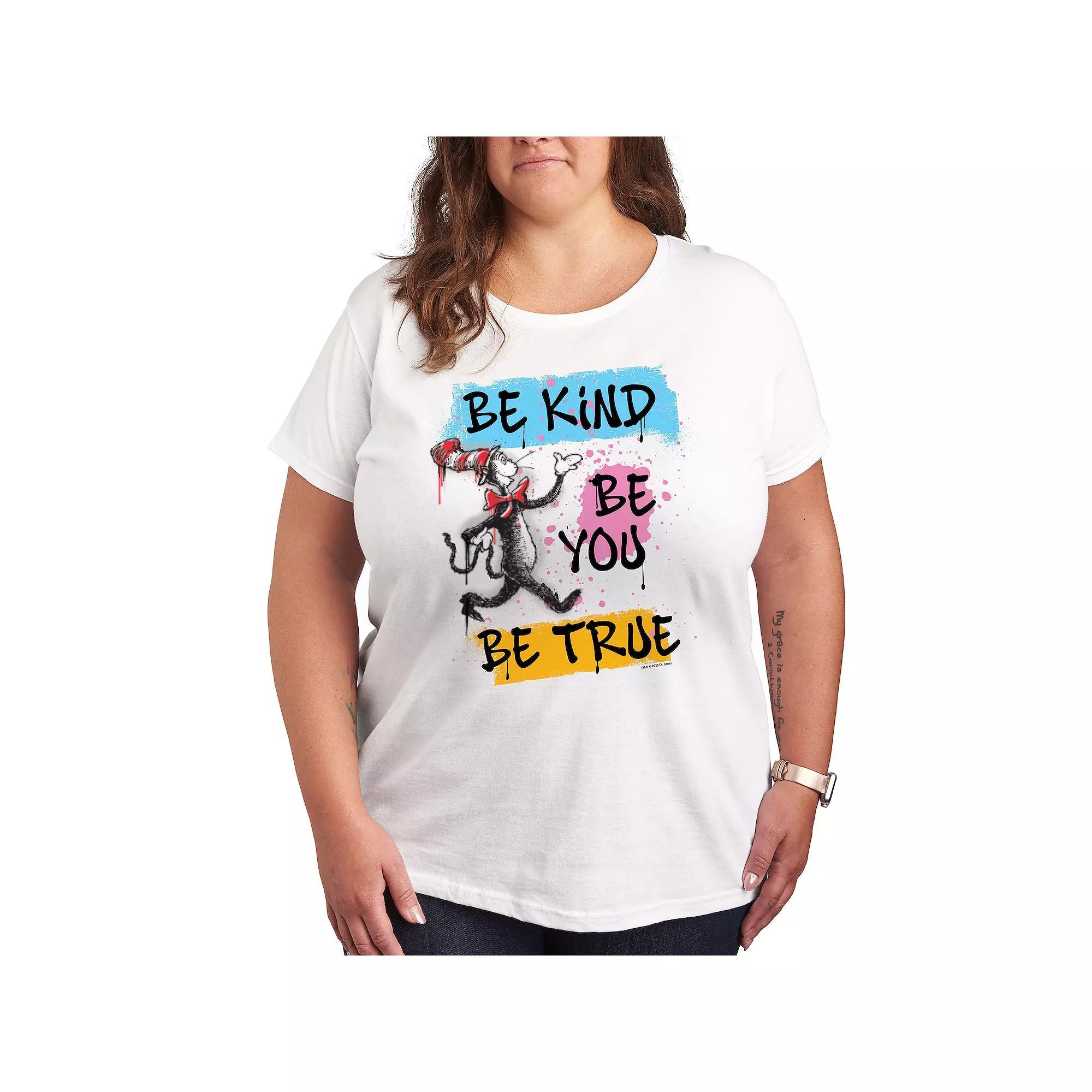 Plus Dr. Seuss Be Kind Be You Be True Graphic Tee, Women's, Size: 3XL, White Product Image