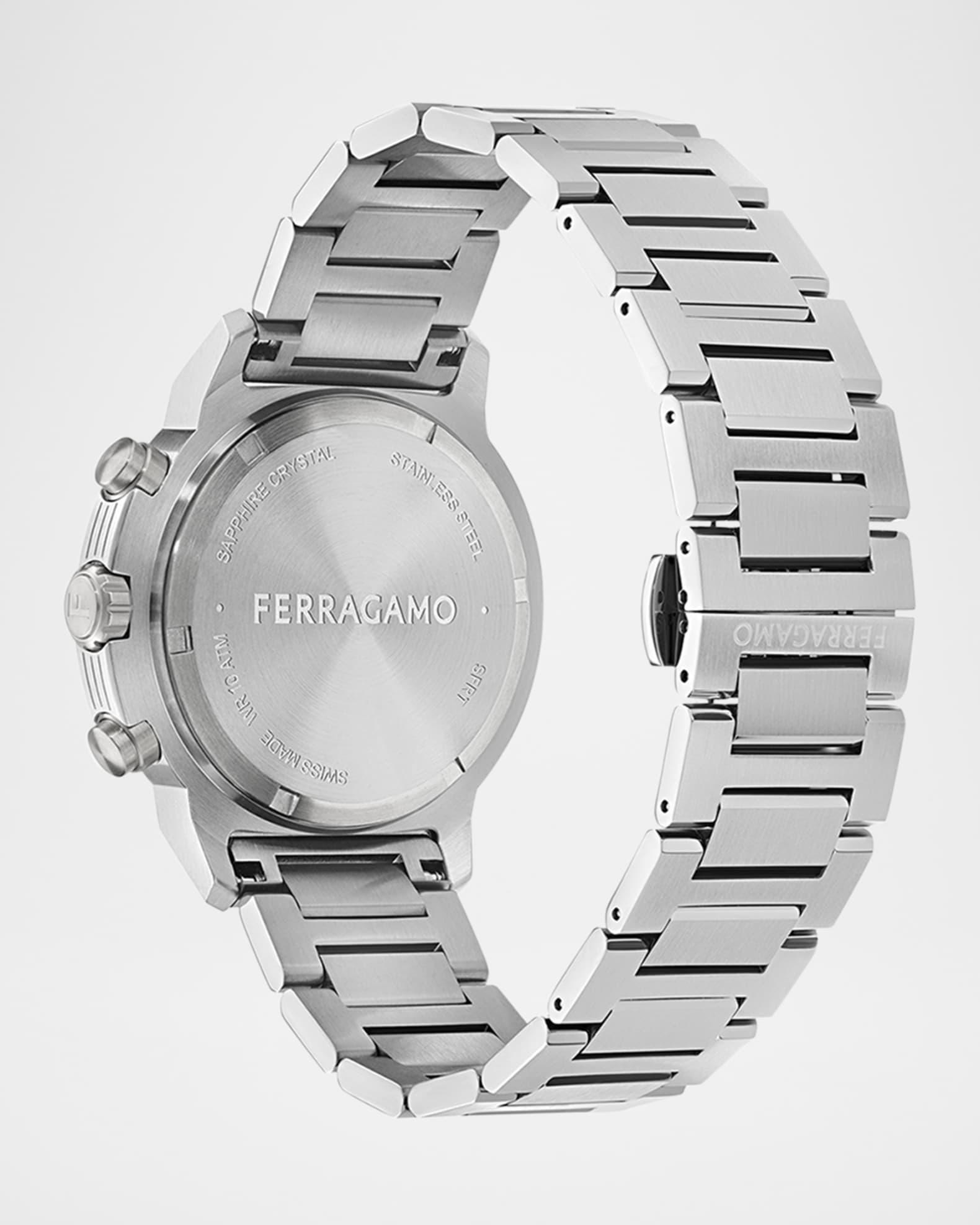 Mens Ferragamo Sport Chrono 44MM Stainless Steel Bracelet Watch Product Image