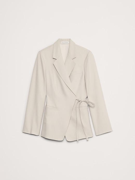 Drapey Twill Wrap Blazer Product Image