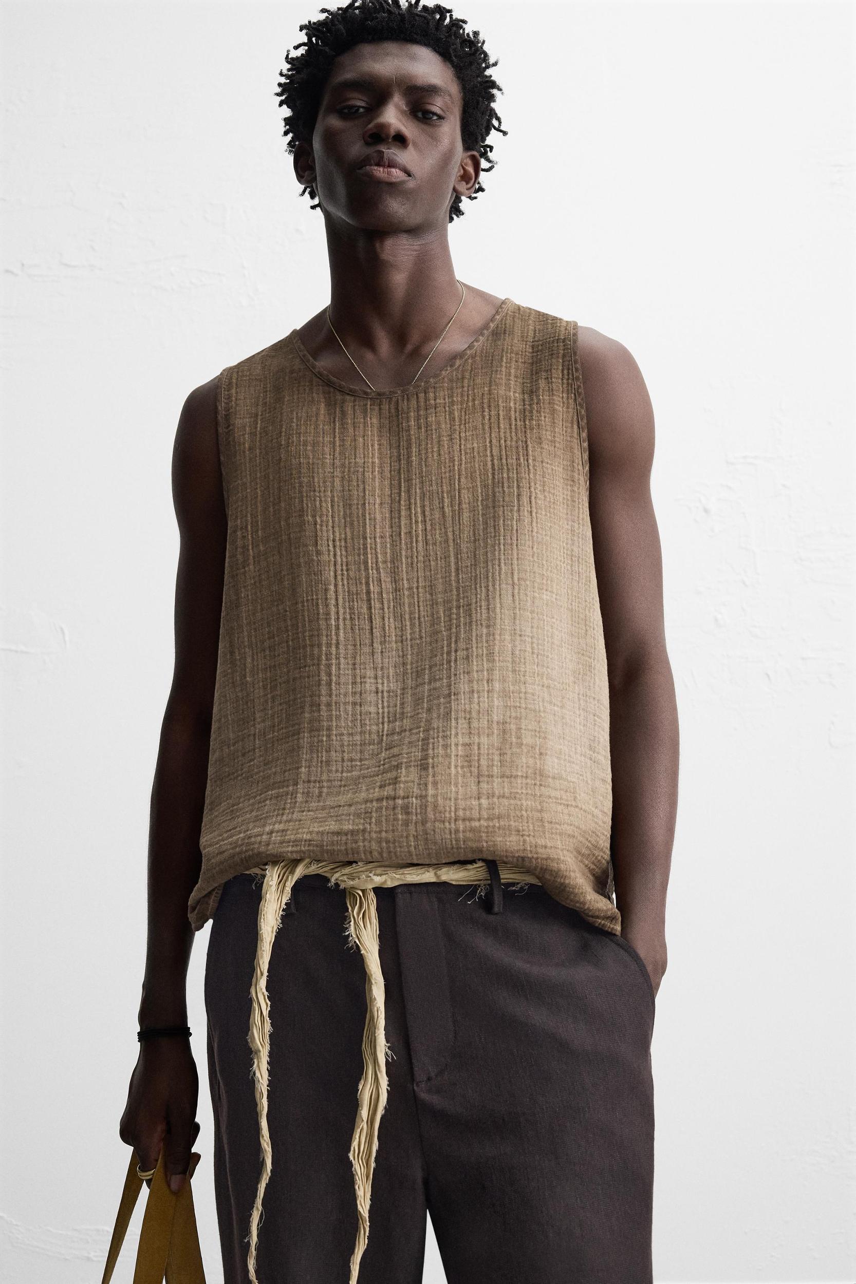 CRINKLED EFFECT TANK TOP Product Image