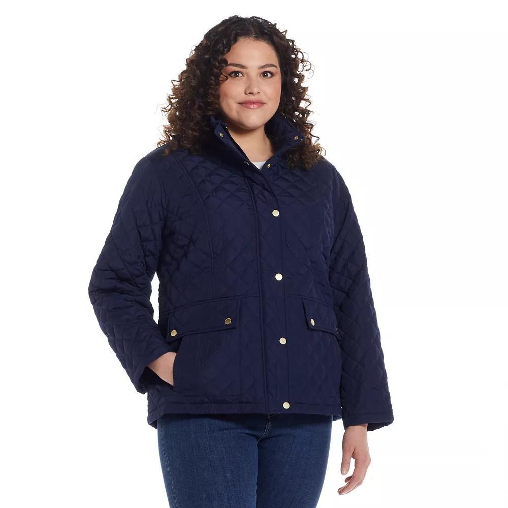 Plus Size Weathercast Modern Quilted Barn Jacket, Women's, Size: 3XL, Blue Product Image