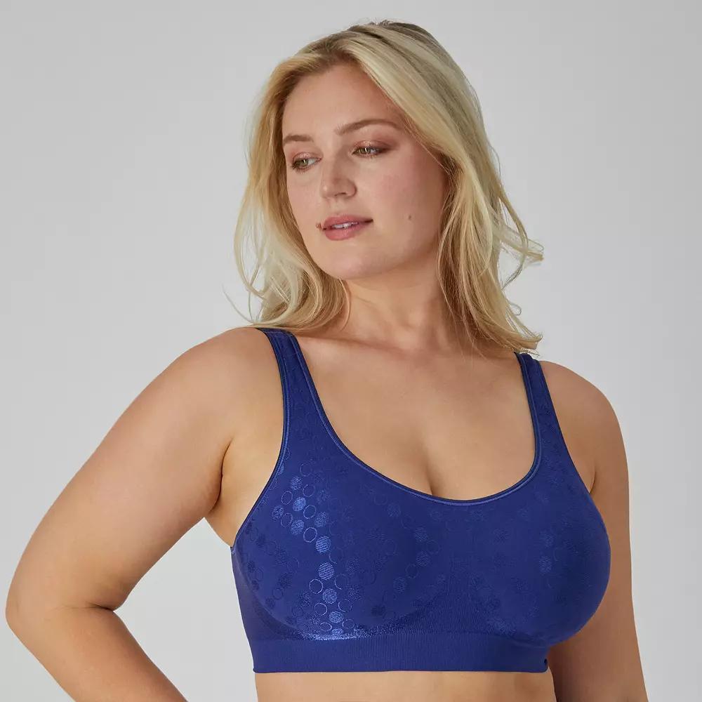 Bali Comfort Revolution Shaping Wireless Bra DF3488, Womens Blue Dot Product Image