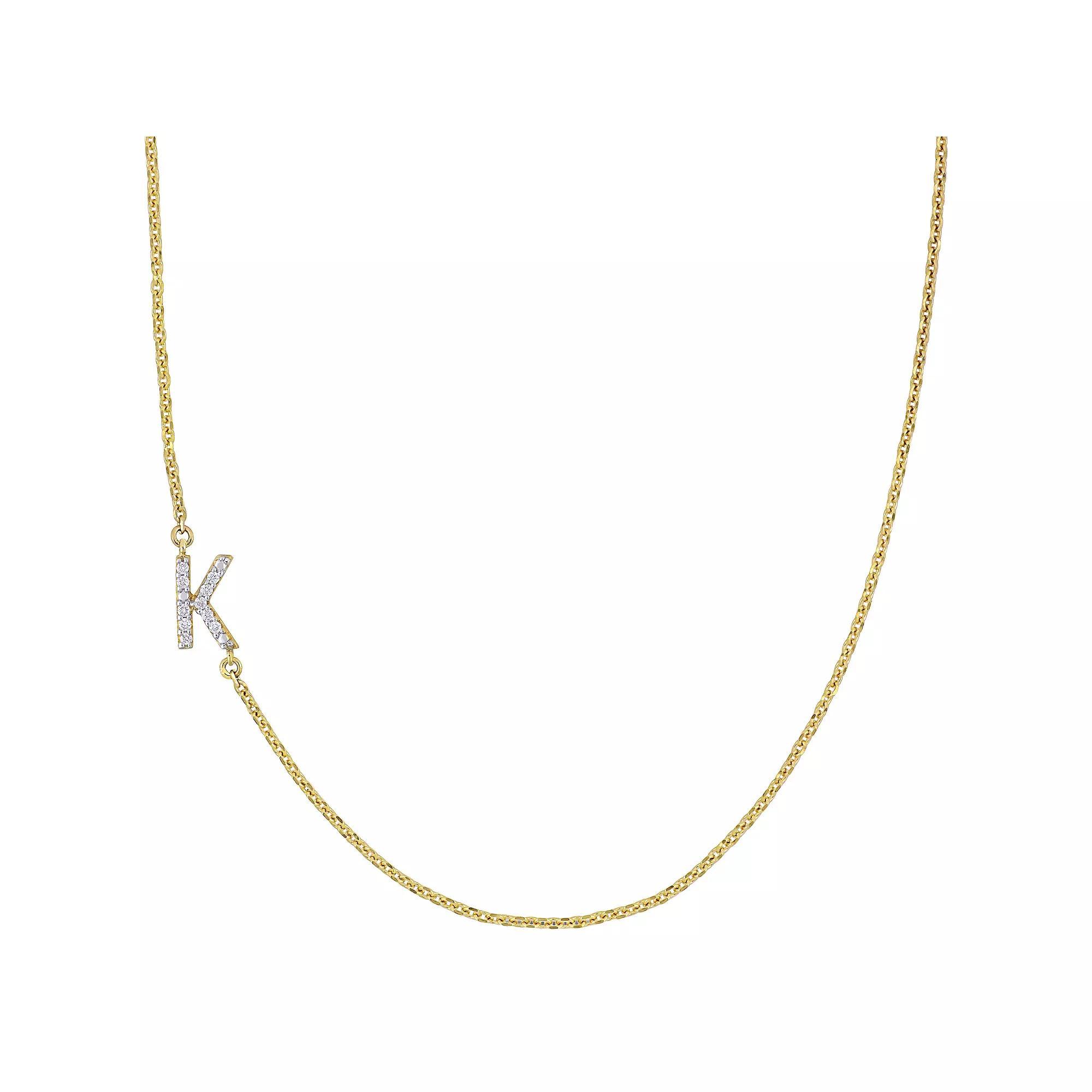 Stella Grace 14k Gold Diamond Accent Initial Necklace, Women's, Size: 18" Product Image