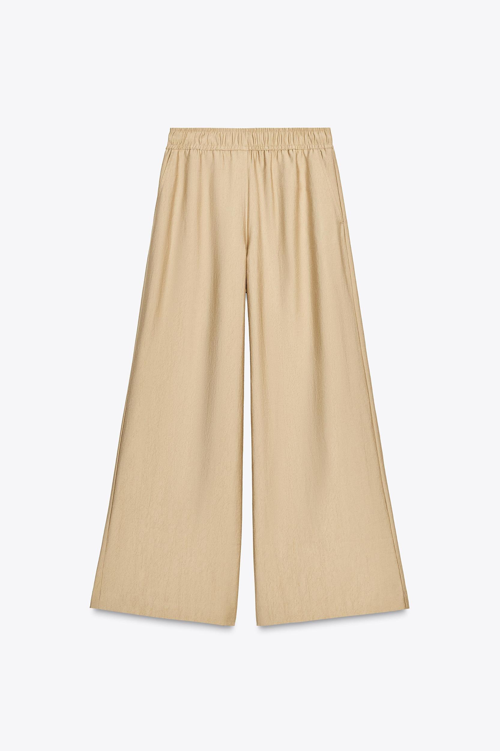 ELASTIC WAIST WIDE LEG PANTS Product Image