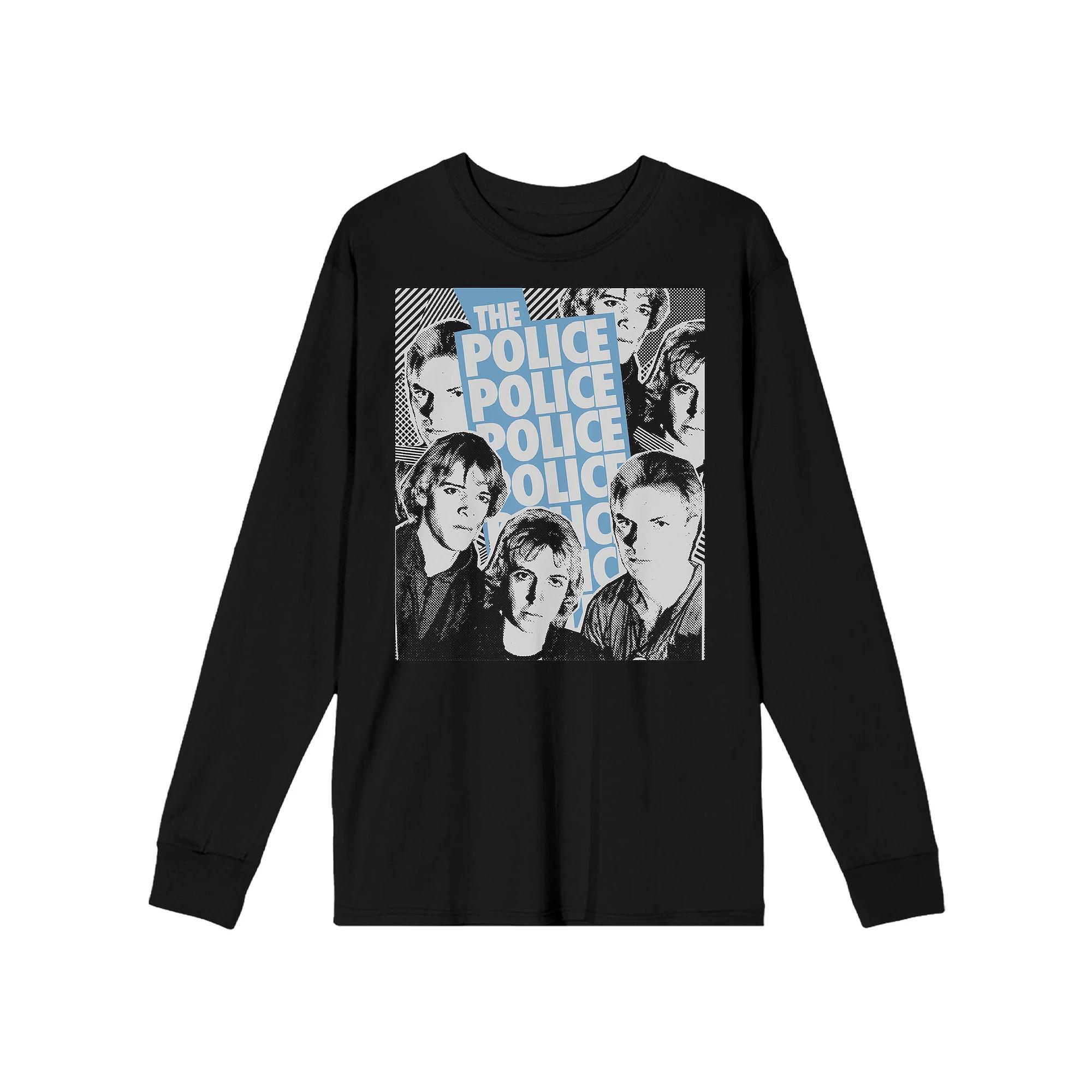 Men's The Police Retro Art Long Sleeve Graphic Tee, Size: XXL, Black Product Image