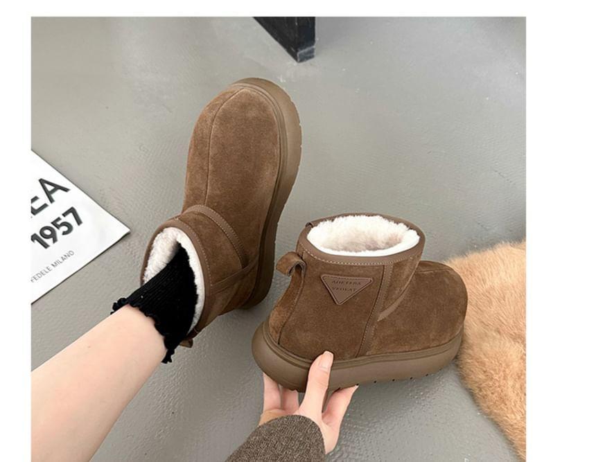 Fleece Lined Platform Short Boots Product Image