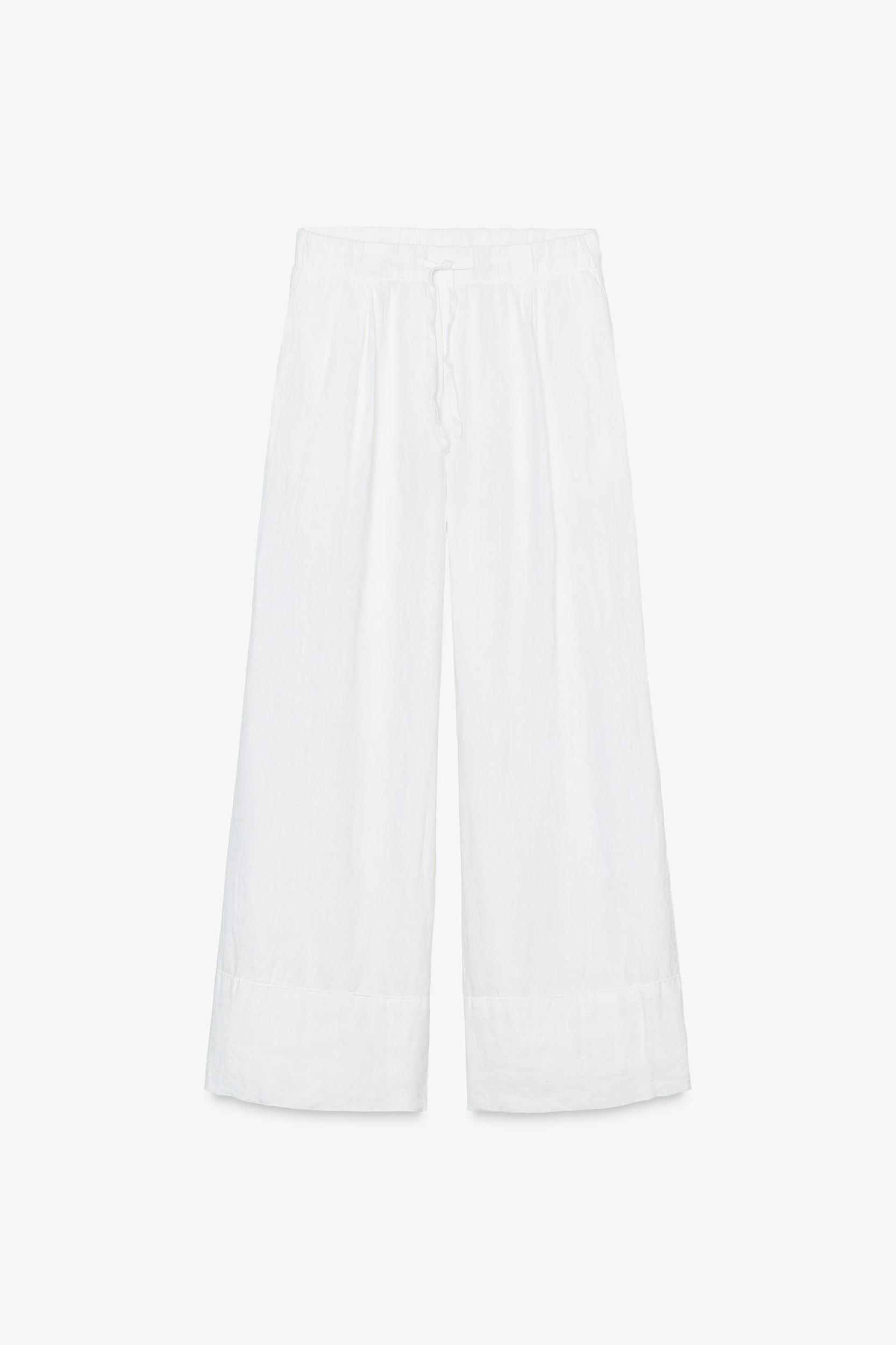 100% LINEN PALAZZO PANTS ZW COLLECTION Product Image