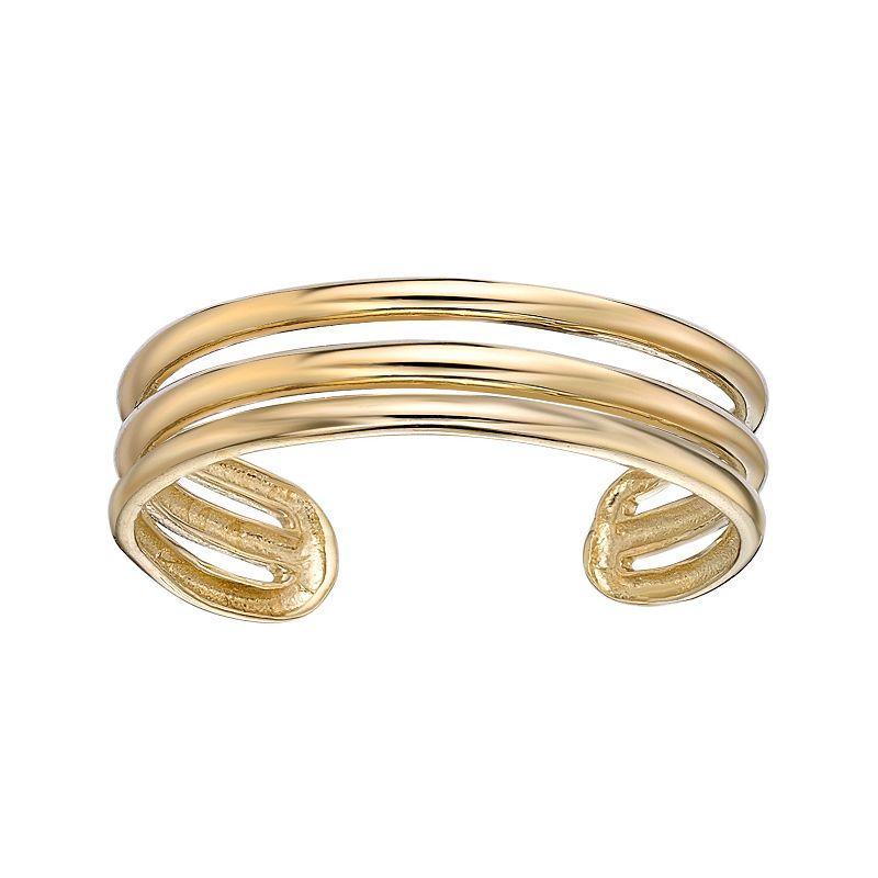 Lila Moon 10k White Gold Triple Band Adjustable Toe Ring, Women's, 10k Whgold Product Image