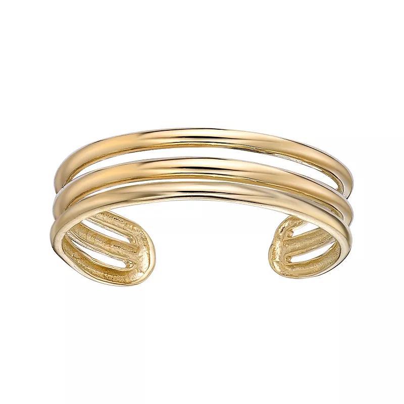 Lila Moon 10k White Gold Triple Band Adjustable Toe Ring, Women's, 10k Whgold Product Image