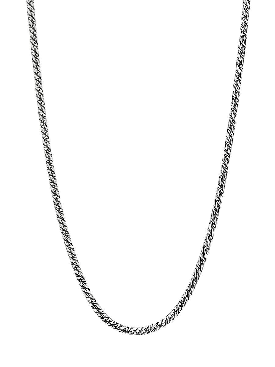 Womens Sterling Silver Woven Chain Necklace Product Image
