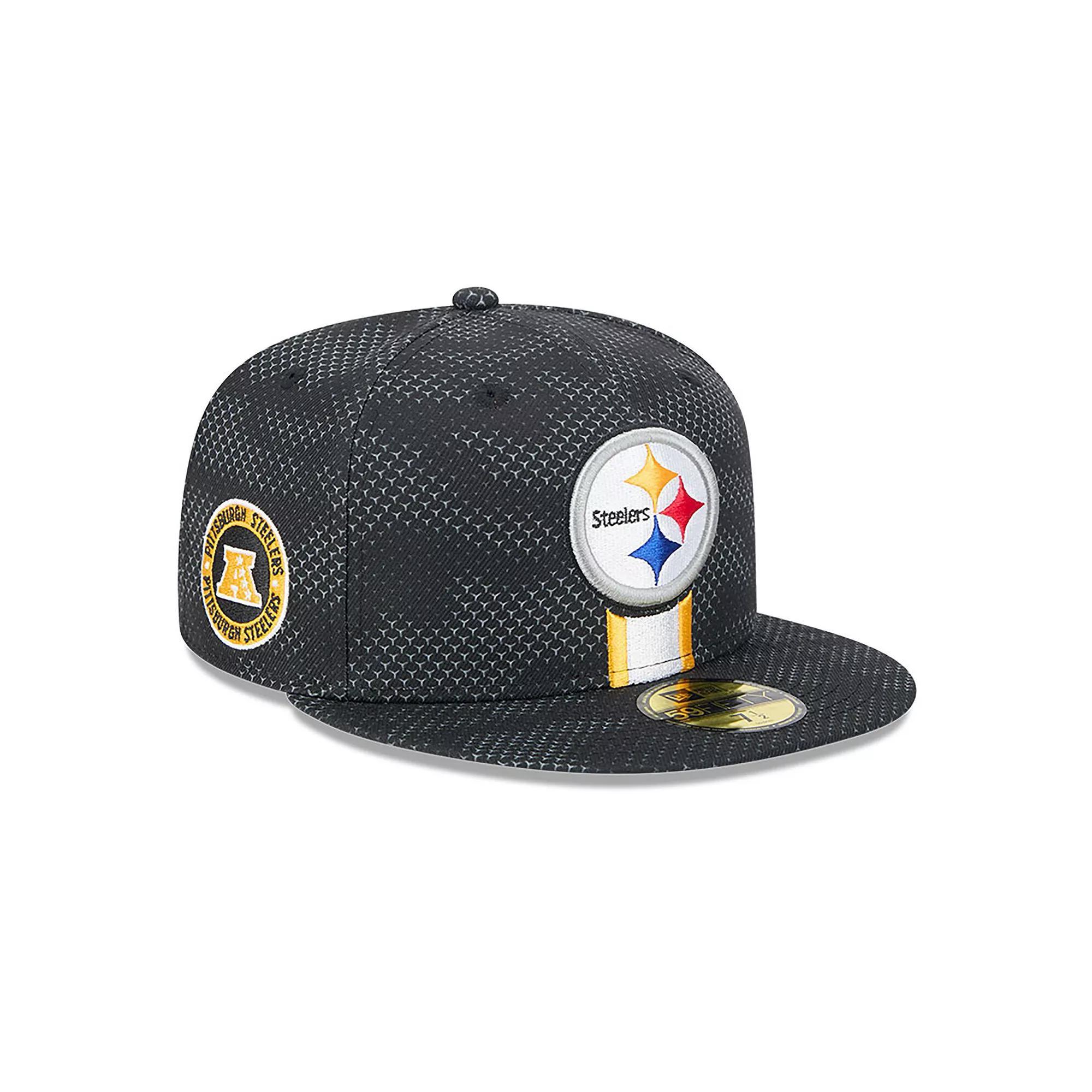 Men's New Era  Black Pittsburgh Steelers 2024 Sideline 59FIFTY Fitted Hat, Size: 7 Product Image