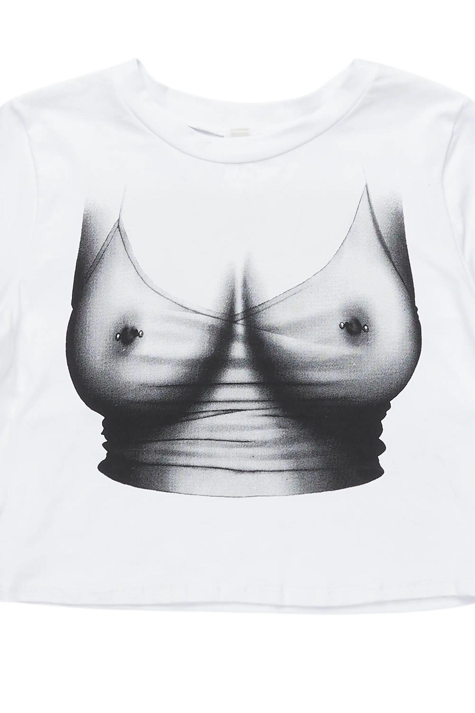 Shawntia White Crop T-Shirt Female Product Image