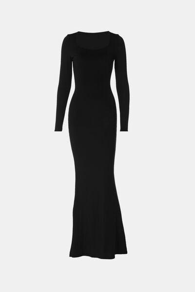 Basic Bae Built-In Shapewear Square Neck Long Sleeve Maxi Dress Product Image