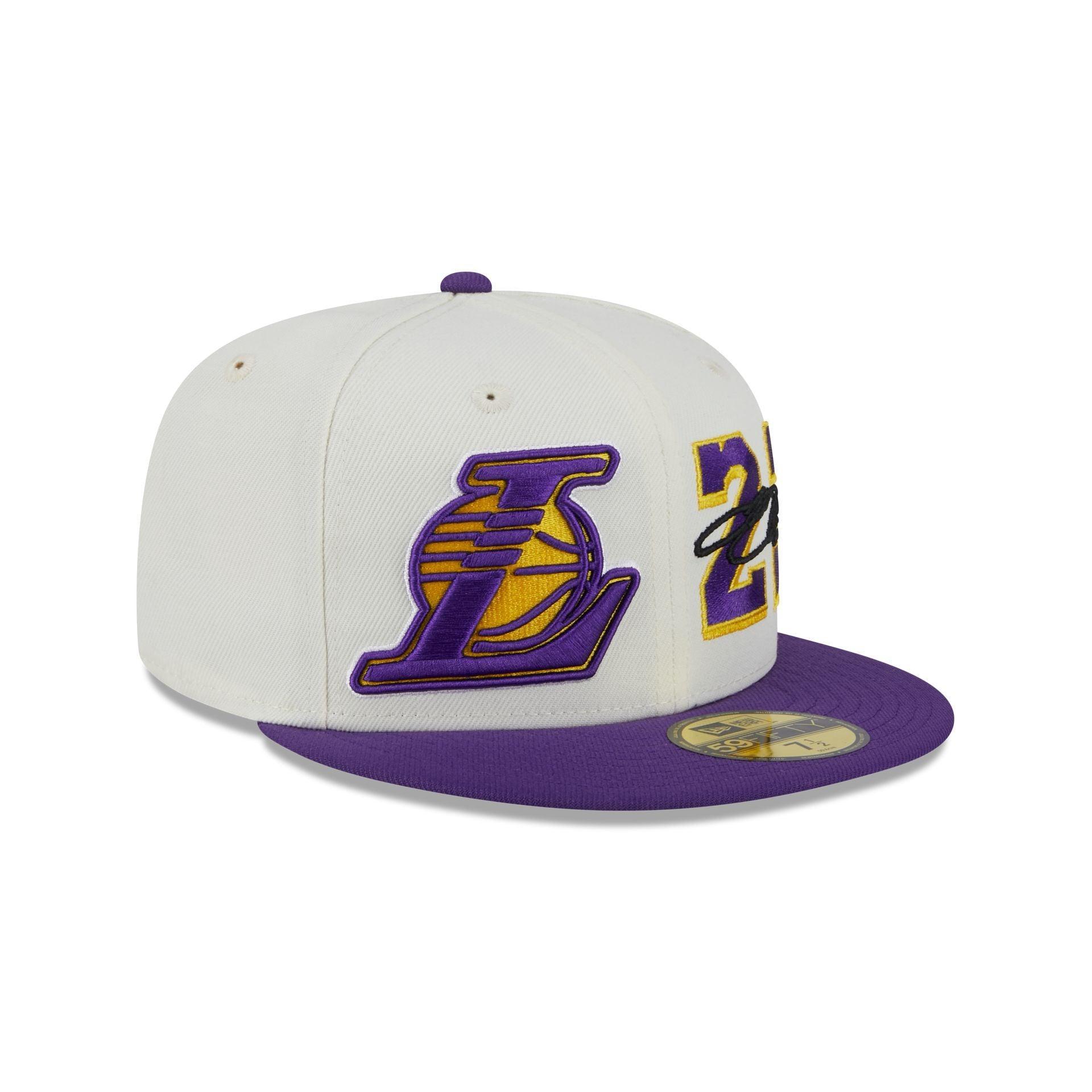 Los Angeles Lakers Lebron James Chrome White 59FIFTY Fitted Hat Male Product Image