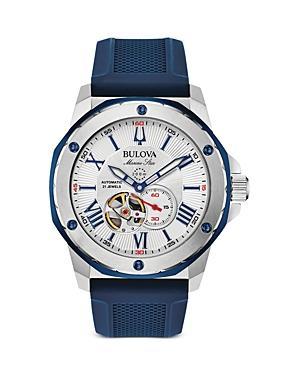Bulova Mens Marine Star Automatic Gold Tone Stainless Steel Bracelet Watch - 97A174 Product Image