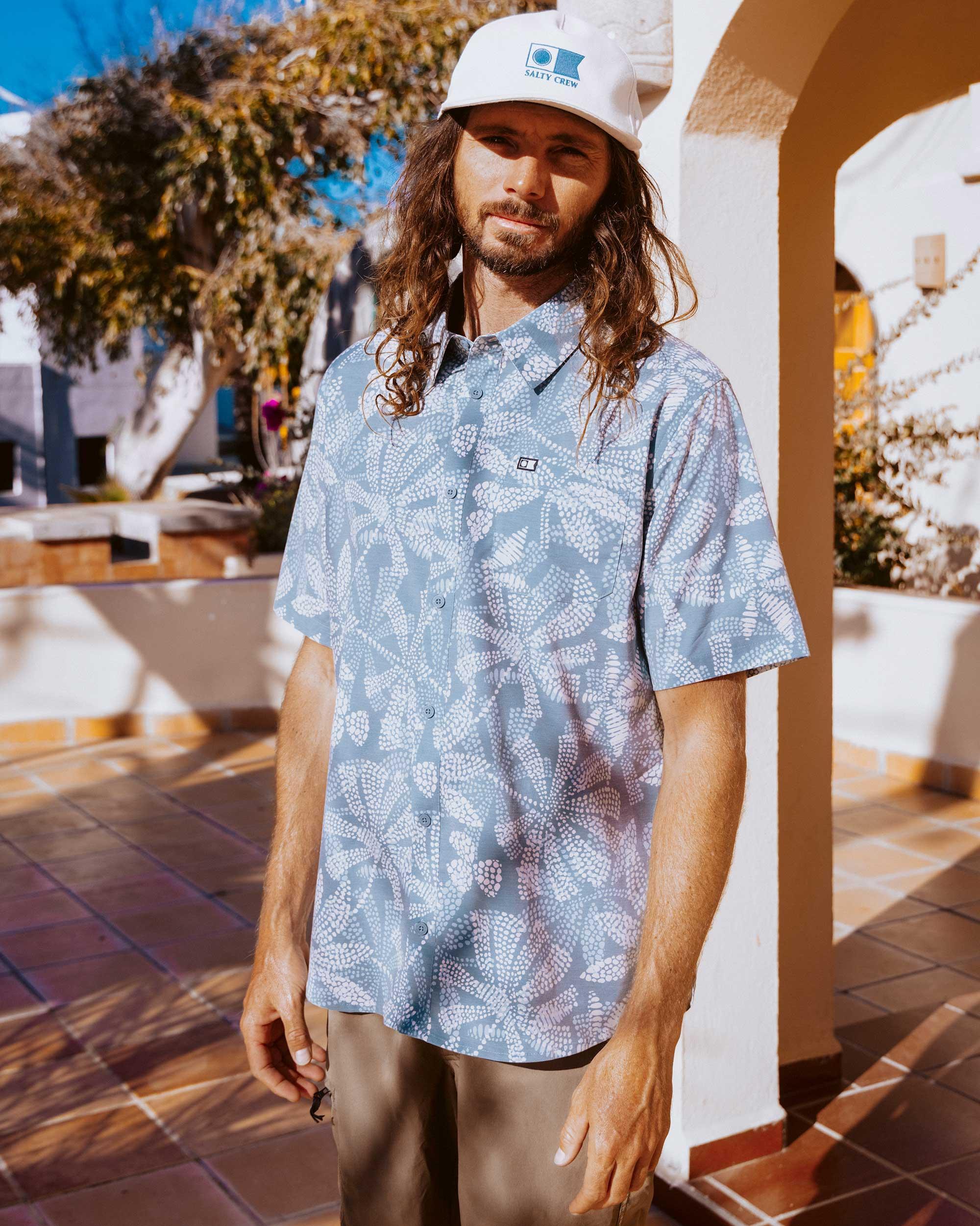 Drifter UV Button Up - Atlantic Green Male Product Image