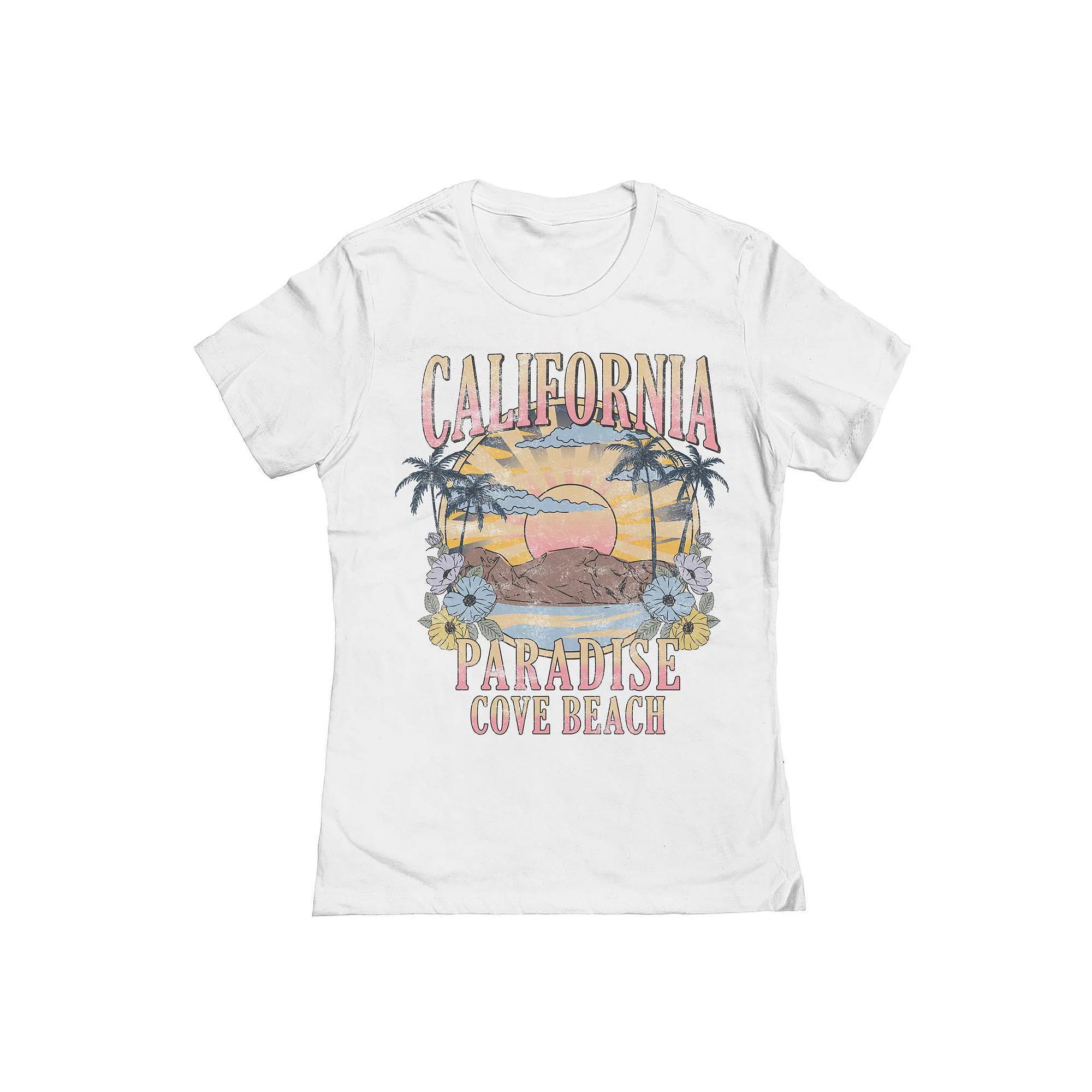 Junior's Cove Beach Graphic Tee, Girl's, Size: Small, White Product Image