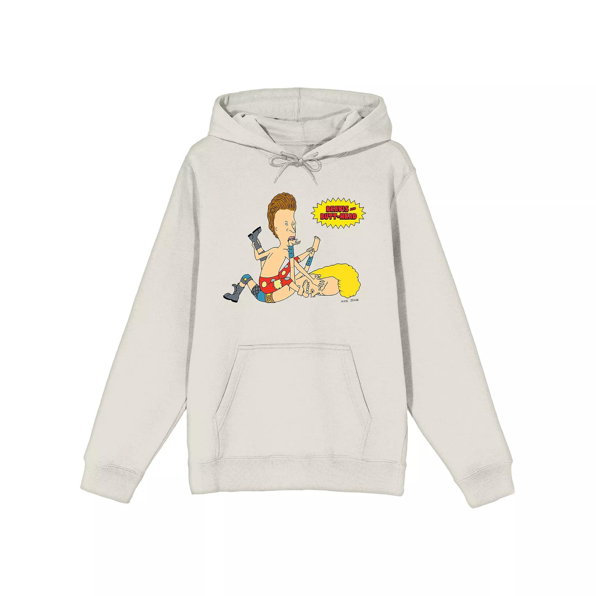 Mens Beavis & Butthead Wrestling Graphic Hoodie Product Image