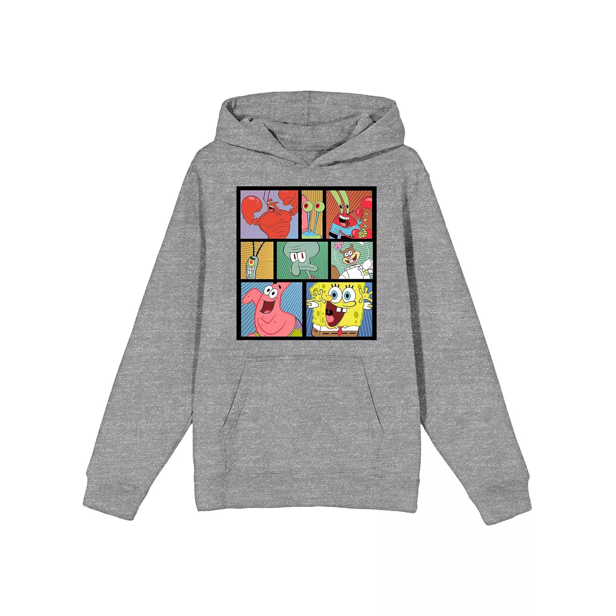 Men's Nickelodeon SpongeBob SquarePants Comic Panels Graphic Hoodie, Size: XL, Gray Product Image