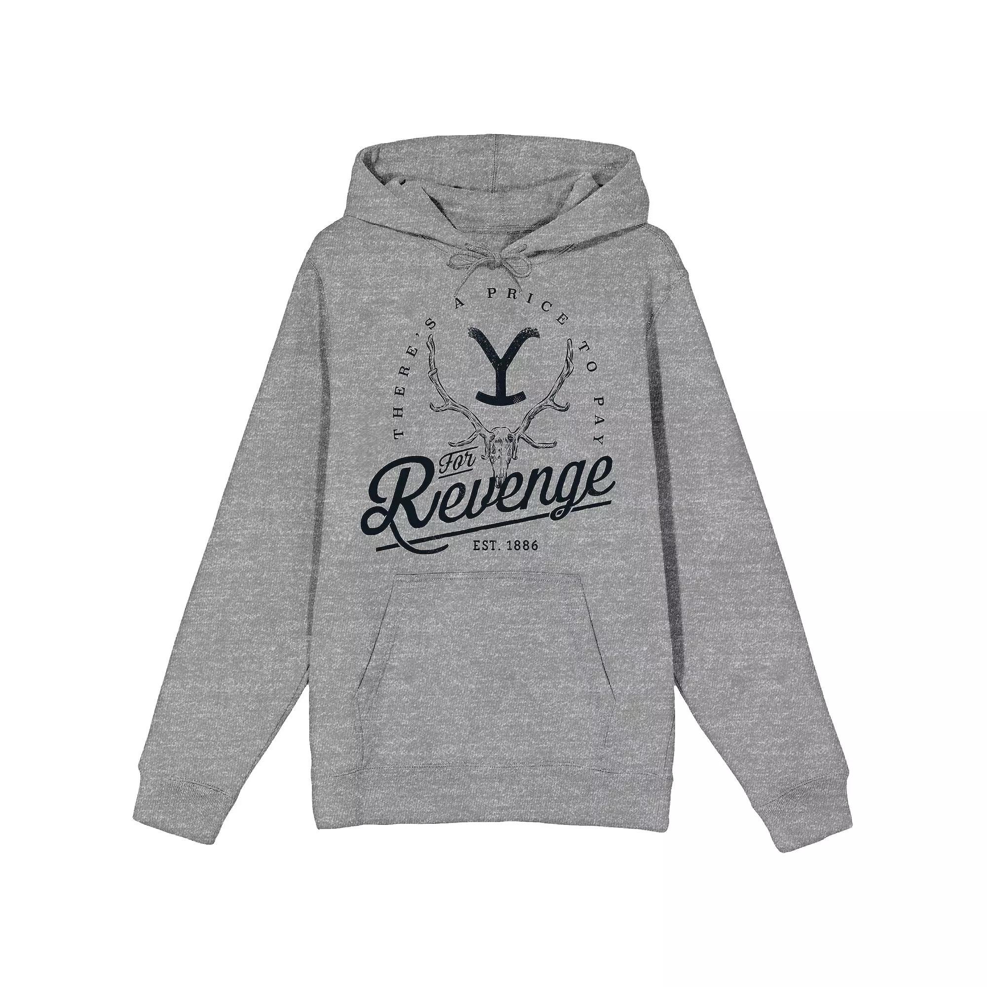 Men's Yellowstone Theres A Price Graphic Hoodie, Size: Medium, Gray Product Image