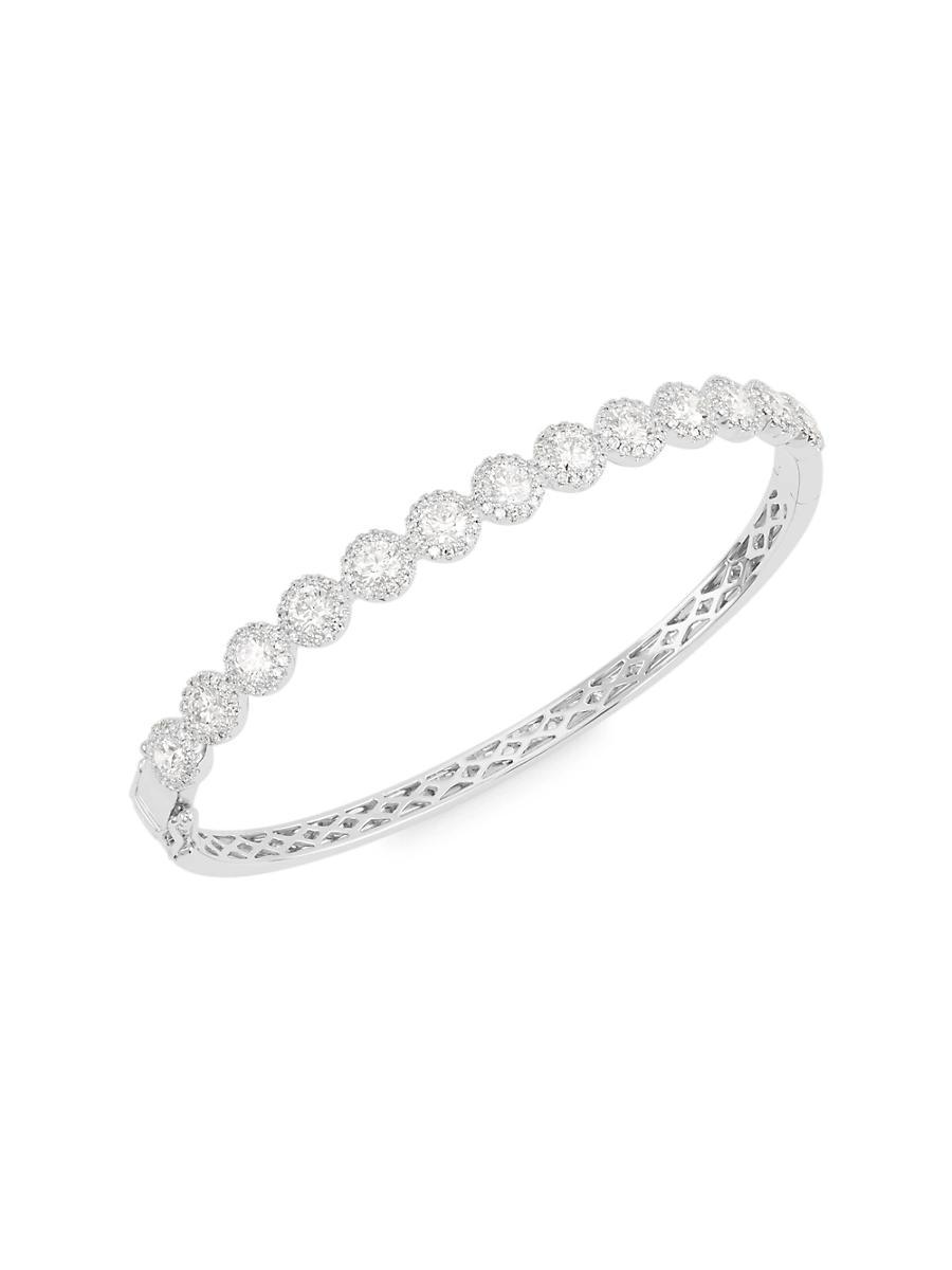 Womens 14K White Gold & 3.17 TCW Diamond Bangle Product Image