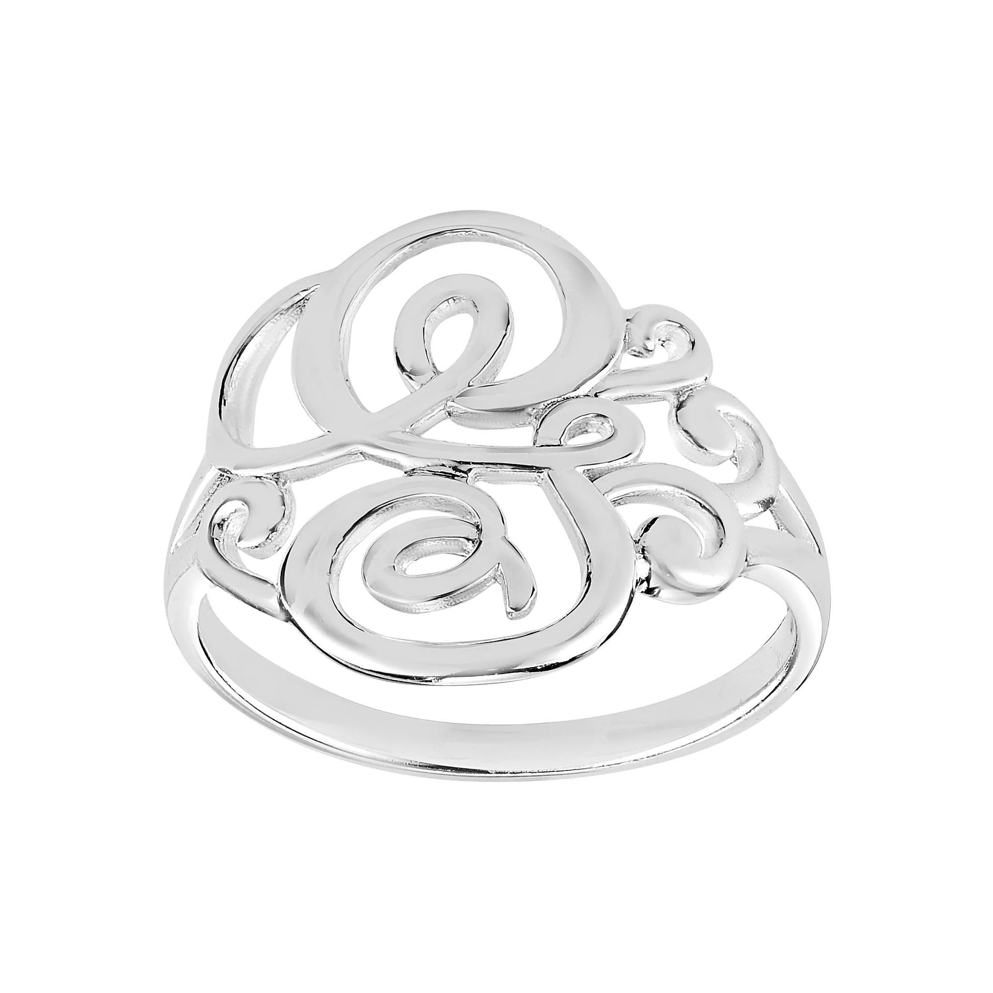 PRIMROSE Sterling Silver Monogram Initial Ring, Women's, Size: 7 Product Image