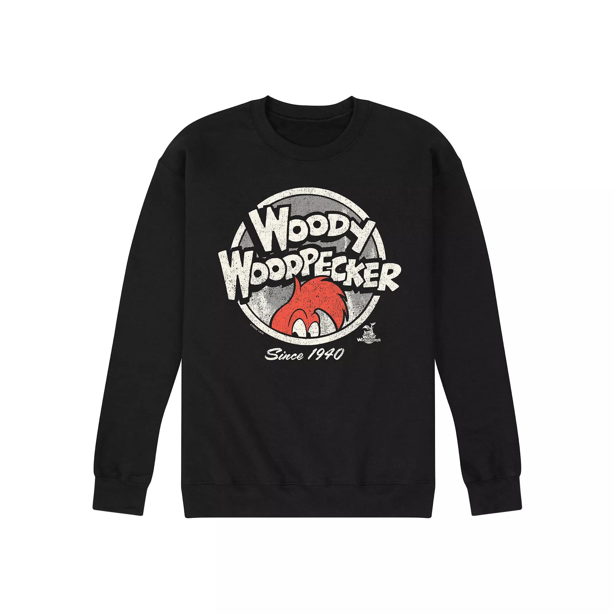 Mens Woody Woodpecker Vintage Logo Fleece Sweatshirt Product Image