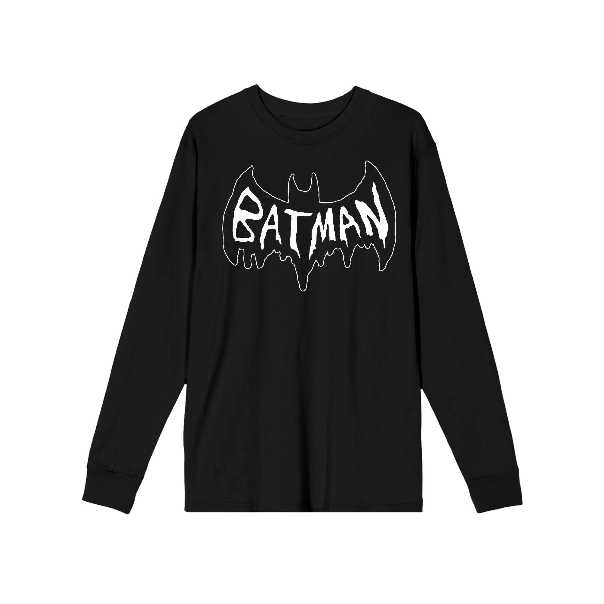 Men's Batman Hand Drawn Logo Tee, Size: Small, Black Product Image