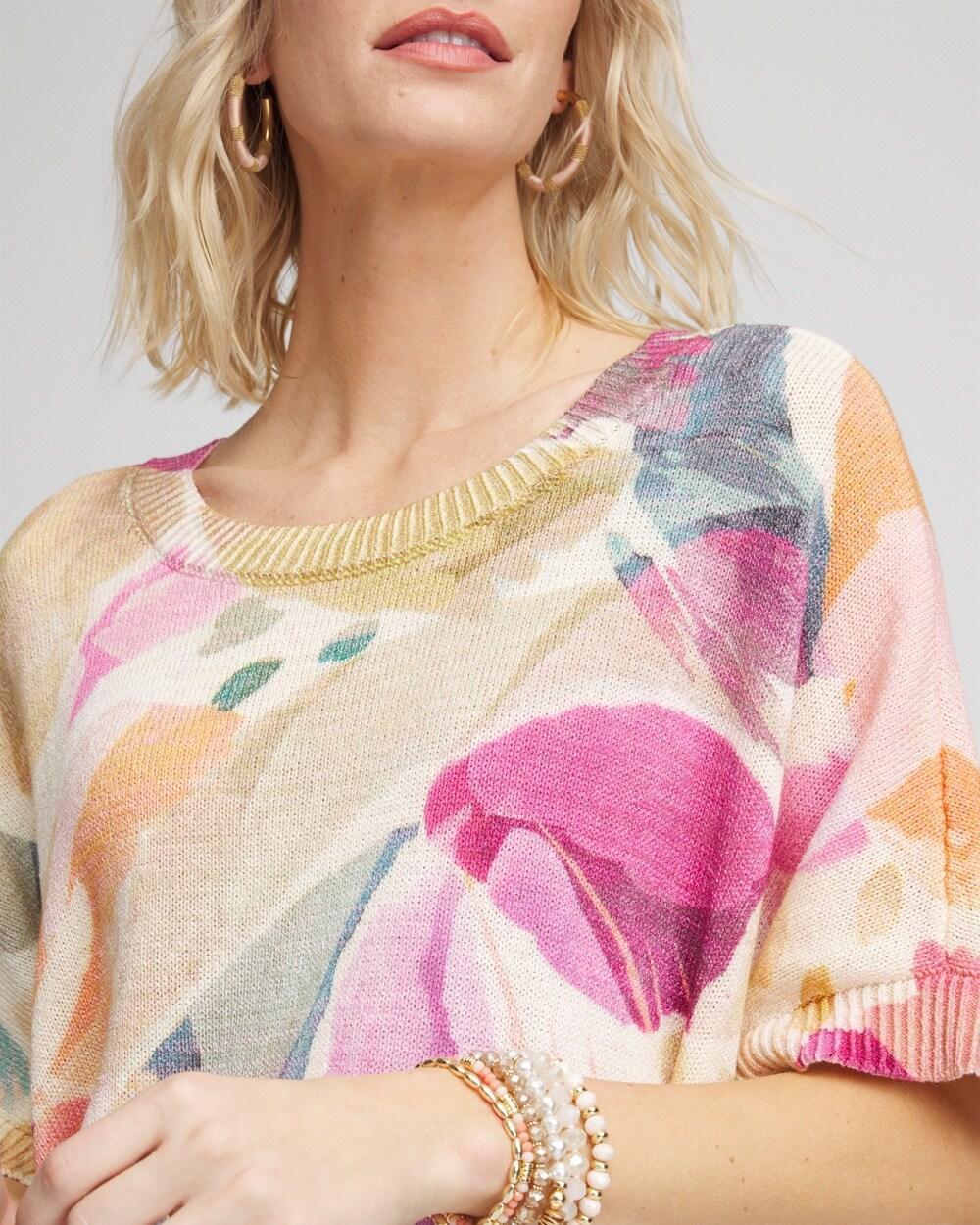 Crewneck Floral Poncho Product Image