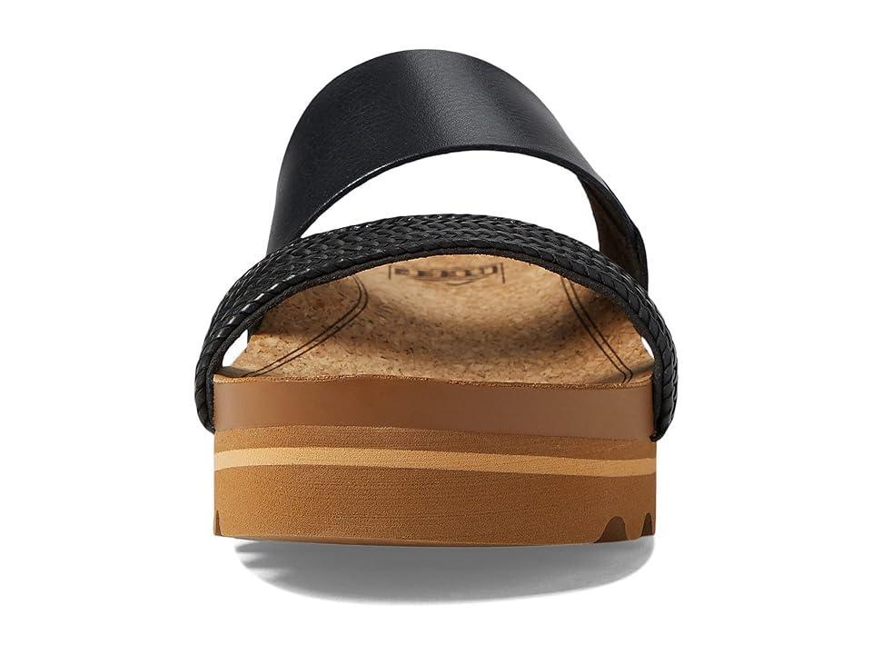 Reef Womens Cushion Vista Hi Braided Strap Platform Slides Product Image