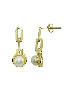 Aleure Precioso Sterling Silver Freshwater Cultured Pearl Doorknocker Drop Earrings, Women's, Silver Tone Product Image