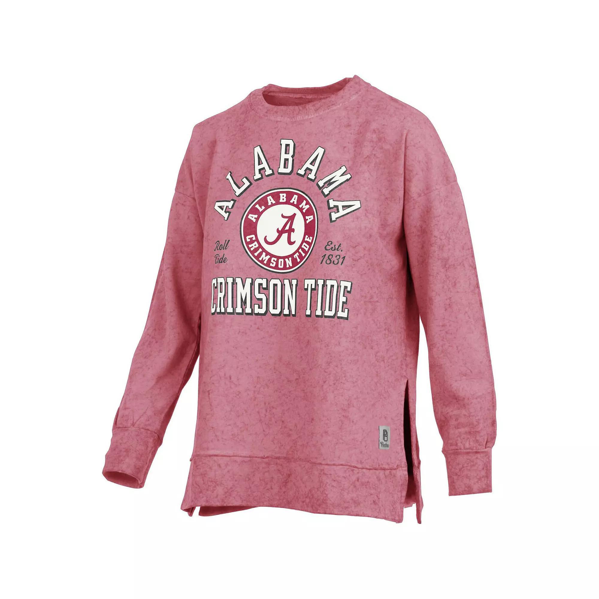 Women's Pressbox Crimson Alabama Crimson Tide Sun Washed Bishop Pullover Sweatshirt, Size: Small, Red Product Image
